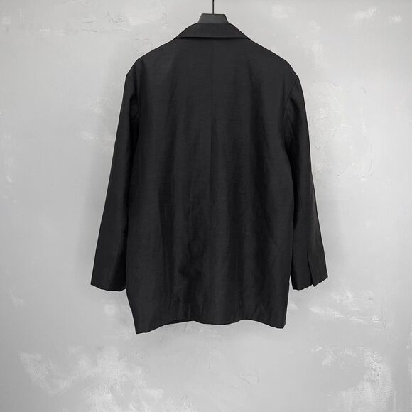 Vintage Jay Y. Ko Black Linen & Nylon Blend Lightweight 3-Button Blazer Medium - Picture 3 of 4